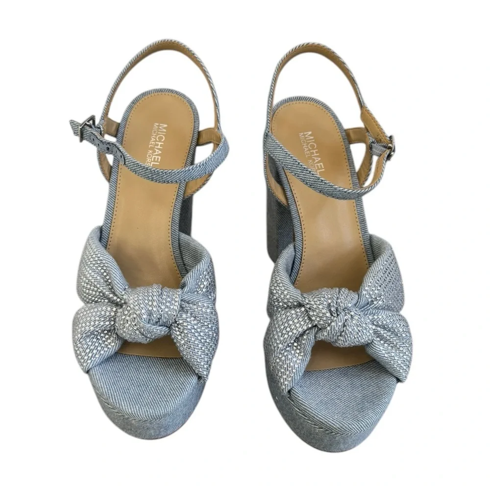 MICHAEL Michael Kors Josie’s Rhinestone Denim Style Platform Sandals
